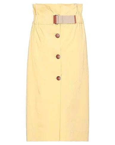 Light yellow Plain weave Midi skirt