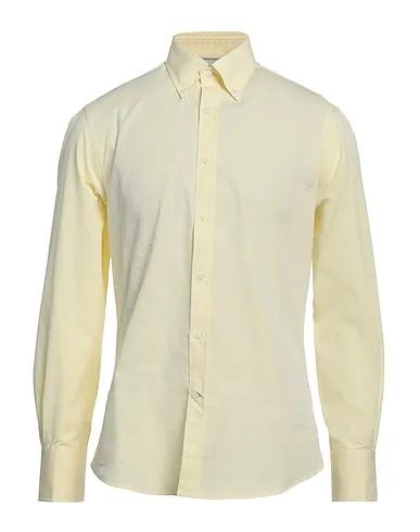 Light yellow Plain weave Solid color shirt