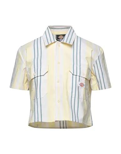 Light yellow Plain weave Striped shirt