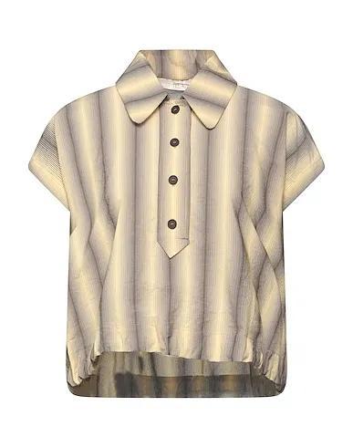 Light yellow Plain weave Striped shirt