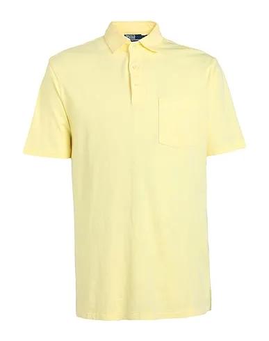 Light yellow Polo shirt CLASSIC FIT COTTON-LINEN POLO SHIRT
