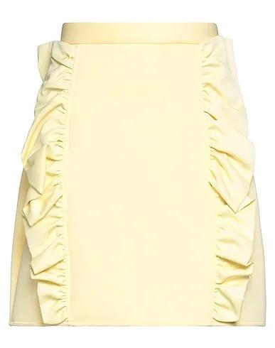 Light yellow Satin Mini skirt