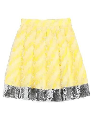 Light yellow Silk shantung Mini skirt