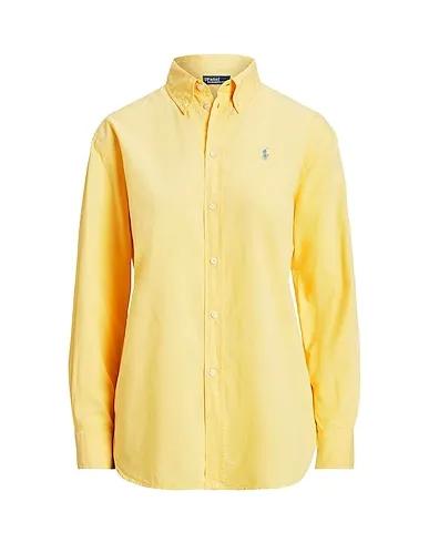 Light yellow Solid color shirts & blouses OVERSIZE COTTON TWILL SHIRT
