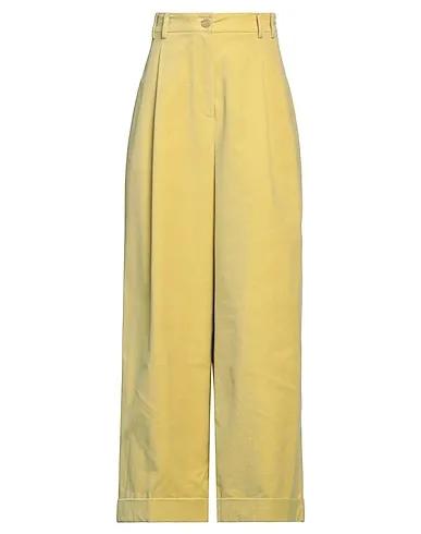 Light yellow Velvet Casual pants