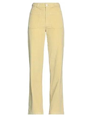 Light yellow Velvet Casual pants