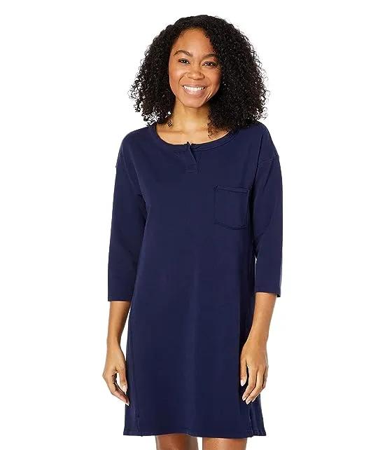 Lightweight French Terry 3/4 Sleeve Pocket Dress