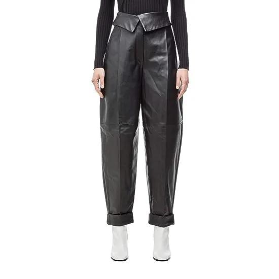 Lightweight Leather Exaggerated Pants