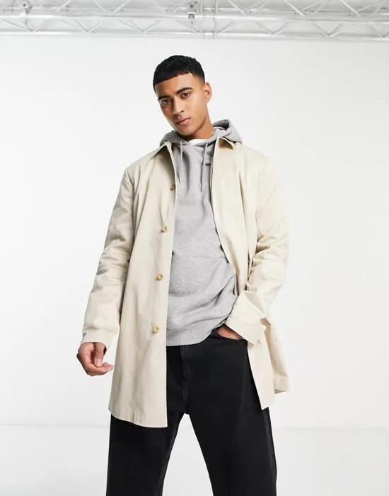 lightweight trench coat in stone