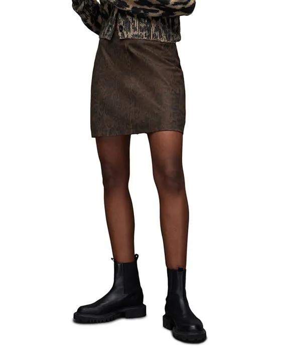 Lila Leather Mini Skirt 