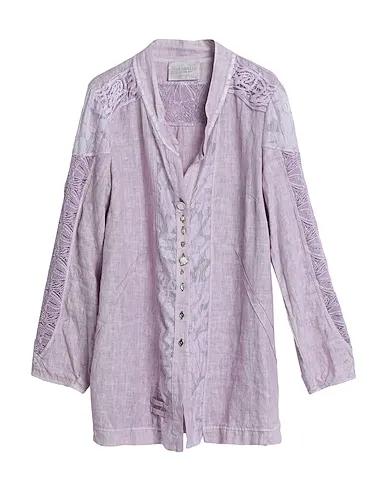 Lilac Boiled wool Linen shirt