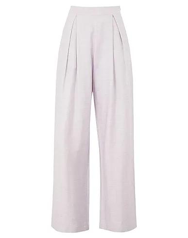 Lilac Casual pants COTTON-LINEN PLEATED WIDE-LEG PANTS


