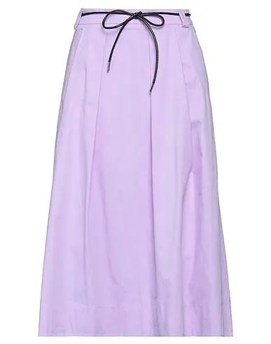 Lilac Cotton twill Midi skirt