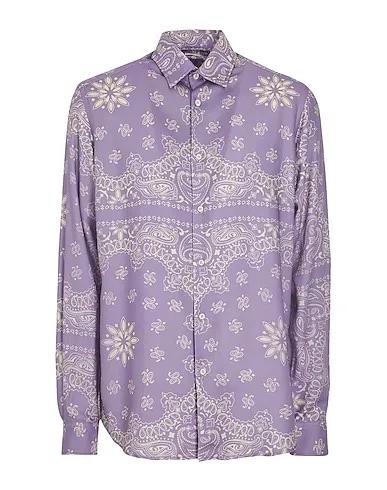 Lilac Cotton twill Patterned shirt REGULAR FIT PRINTED SHIRT