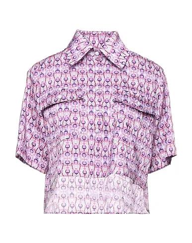 Lilac Cotton twill Patterned shirts & blouses