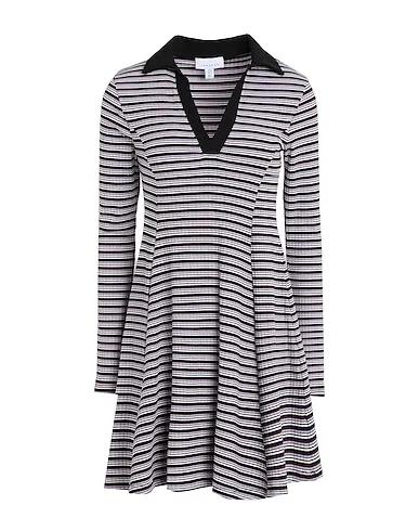 Lilac Jersey Office dress STRIPE COLLAR MINI FLIPPY DRESS
