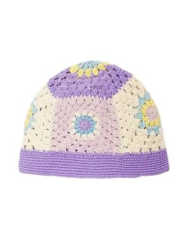 Lilac Knitted Hat ORGANIC COTTON CROCHET CLOCHE HAT
