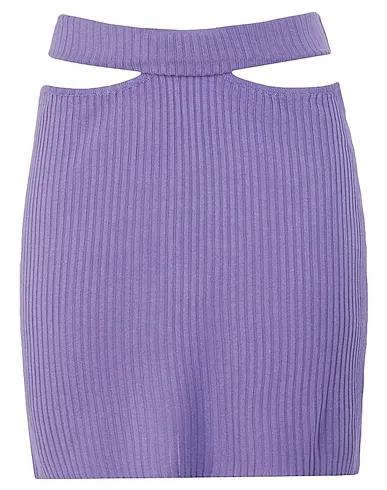Lilac Knitted Mini skirt RIB-KNIT CUT-OUT MINI SKIRT
