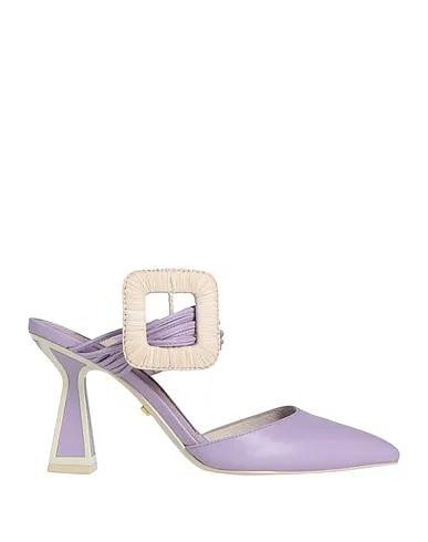 Lilac Leather Mules and clogs