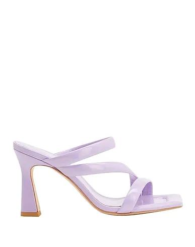 Lilac Leather Sandals POLISHED LEATHER HIGH-HEEL MULES
