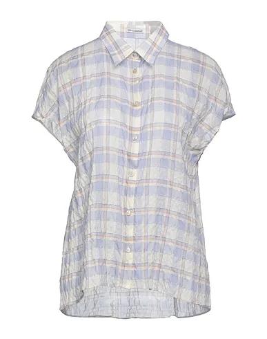 Lilac Plain weave Checked shirt