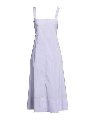 Lilac Plain weave Midi dress
