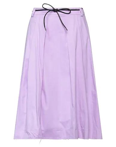 Lilac Plain weave Midi skirt
