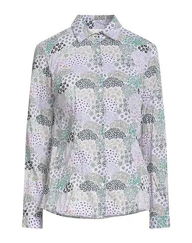 Lilac Plain weave Patterned shirts & blouses