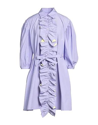 Lilac Plain weave Shirt dress