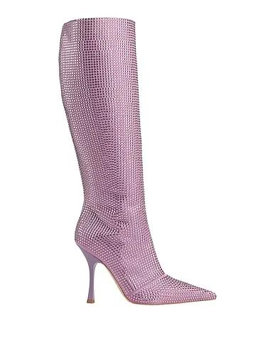 Lilac Satin Boots