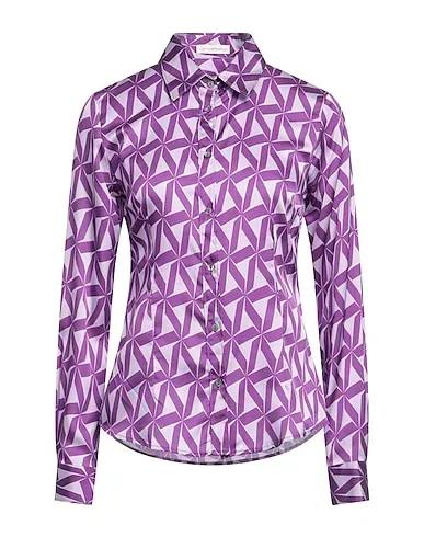 Lilac Satin Patterned shirts & blouses