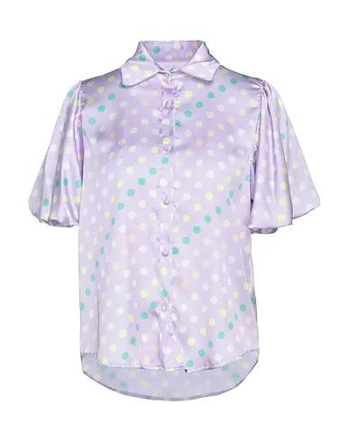 Lilac Satin Patterned shirts & blouses