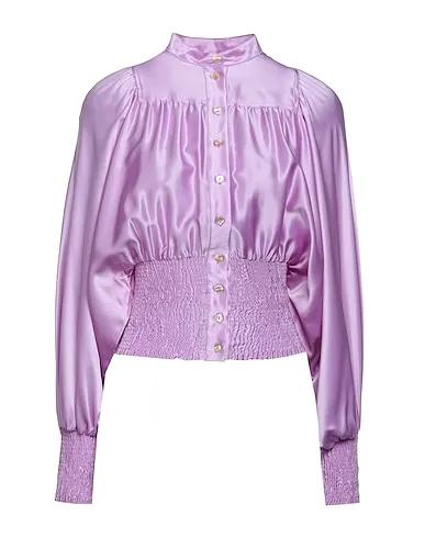 Lilac Satin Silk shirts & blouses