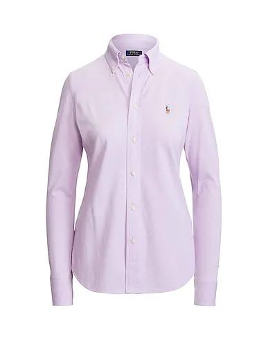 Lilac Solid color shirts & blouses KNIT COTTON OXFORD SHIRT
