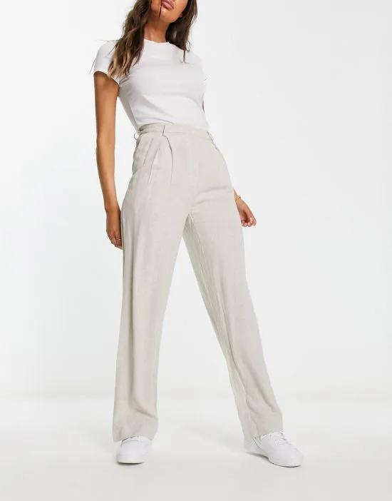 Lilah linen mix pants in stone