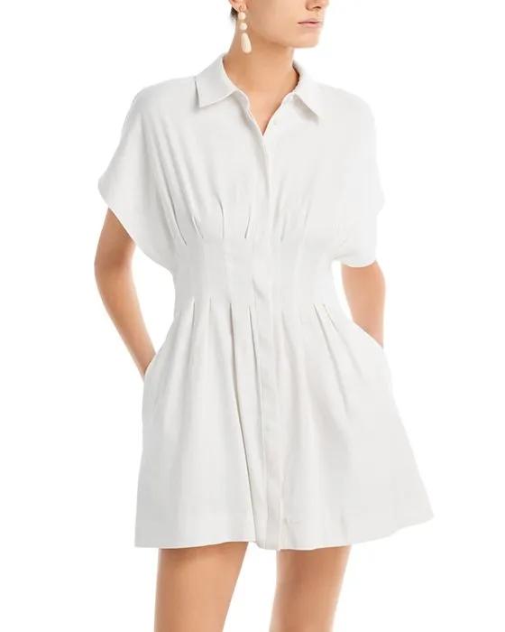 Lilliana Pleated Mini Shirt Dress