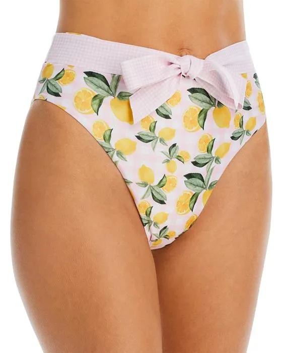 Lina Lemon Vichy High Waist Bikini Bottom