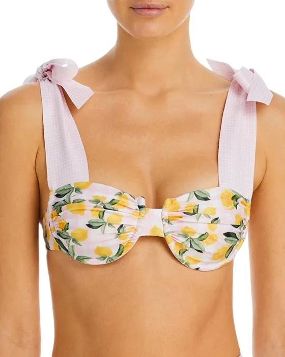 Lina Lemon Vichy Underwire Bikini Top
