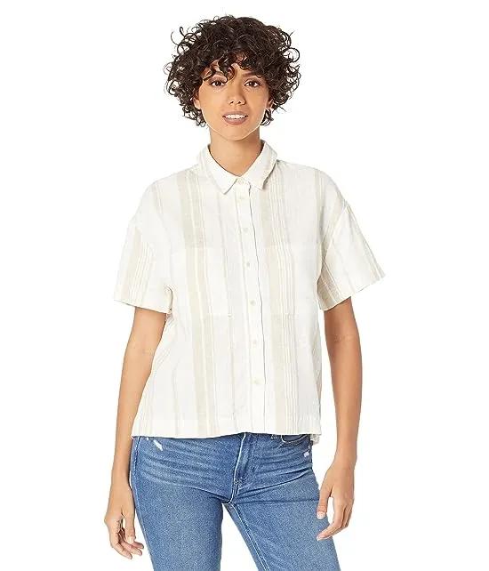 Linen-Blend Short-Sleeve Safari Shirt: Undyed Edition
