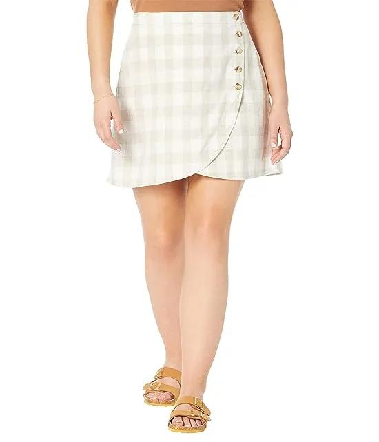 Linen-Blend Tulip-Hem Mini Skirt: Undyed Edition