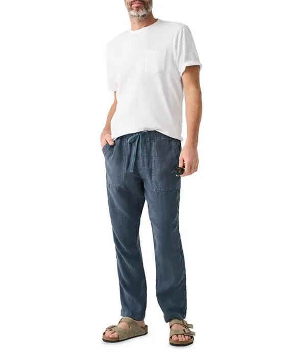 Linen Regular Fit Drawstring Pants 