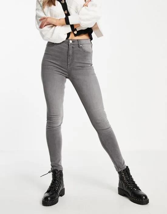 Lizzie high waist authentic skinny jeans in gray