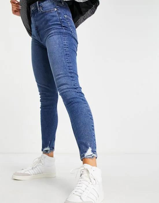 Lizzie high waist authentic skinny jeans in midwash blue