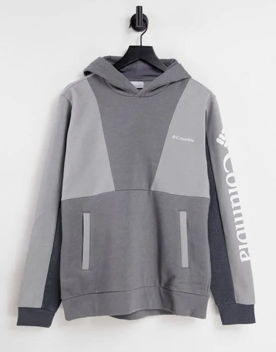 Lodge II color block hoodie in dark gray