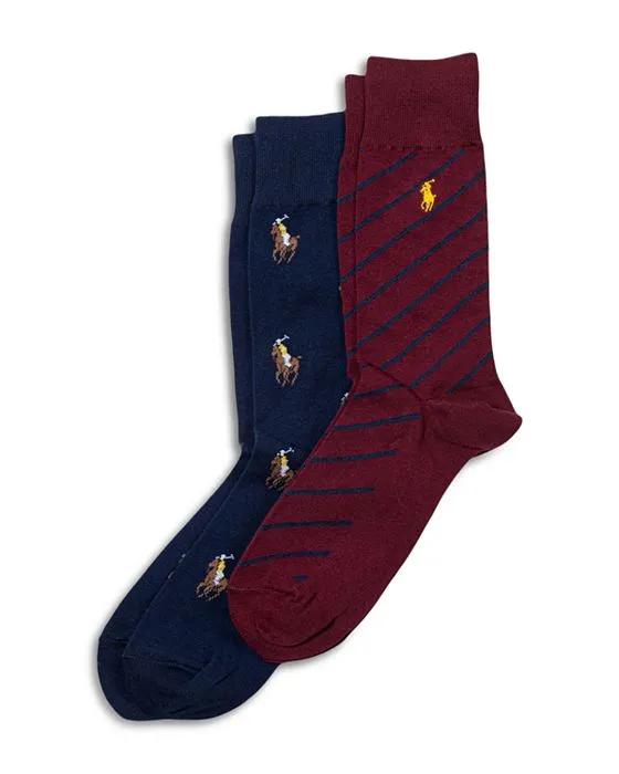 Logo Dress Socks, Pack of 2