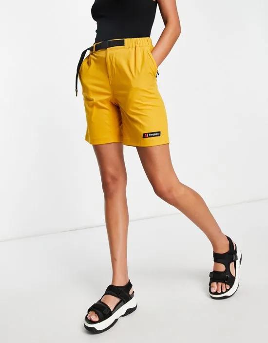 logo shorts in yellow