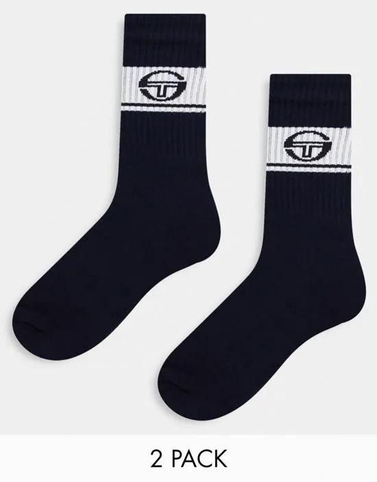 logo socks in navy