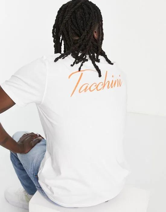 logo t-shirt with backprint in white - exclusive to ASOS