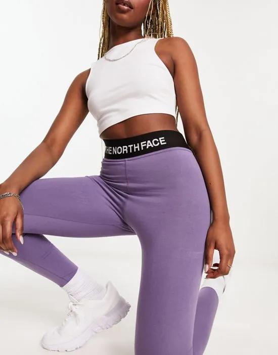 logo waistband leggings in dark gray