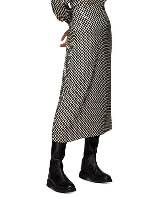 Lola Checkerboard Midi Skirt